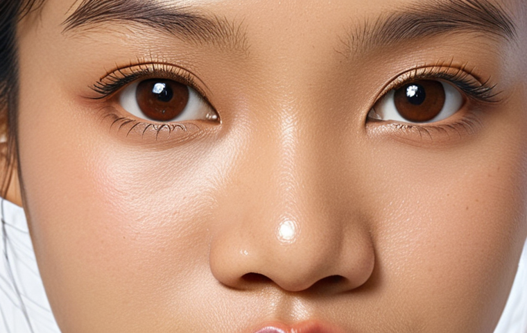 **Close-up shot of a Thai woman's face showcasing a natural "everyday look" makeup.** Emphasis should be on healthy-looking skin, subtly enhanced features, and colors suitable for warm Southeast Asian complexions. The overall feeling should be fresh, effortless, and achievable for daily wear in a tropical climate.